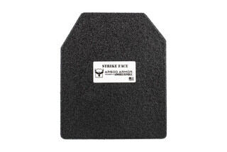 AR500 10" x 12" Level III flat steel core armor plate with Line-X antispall coat and advanced shooters cut